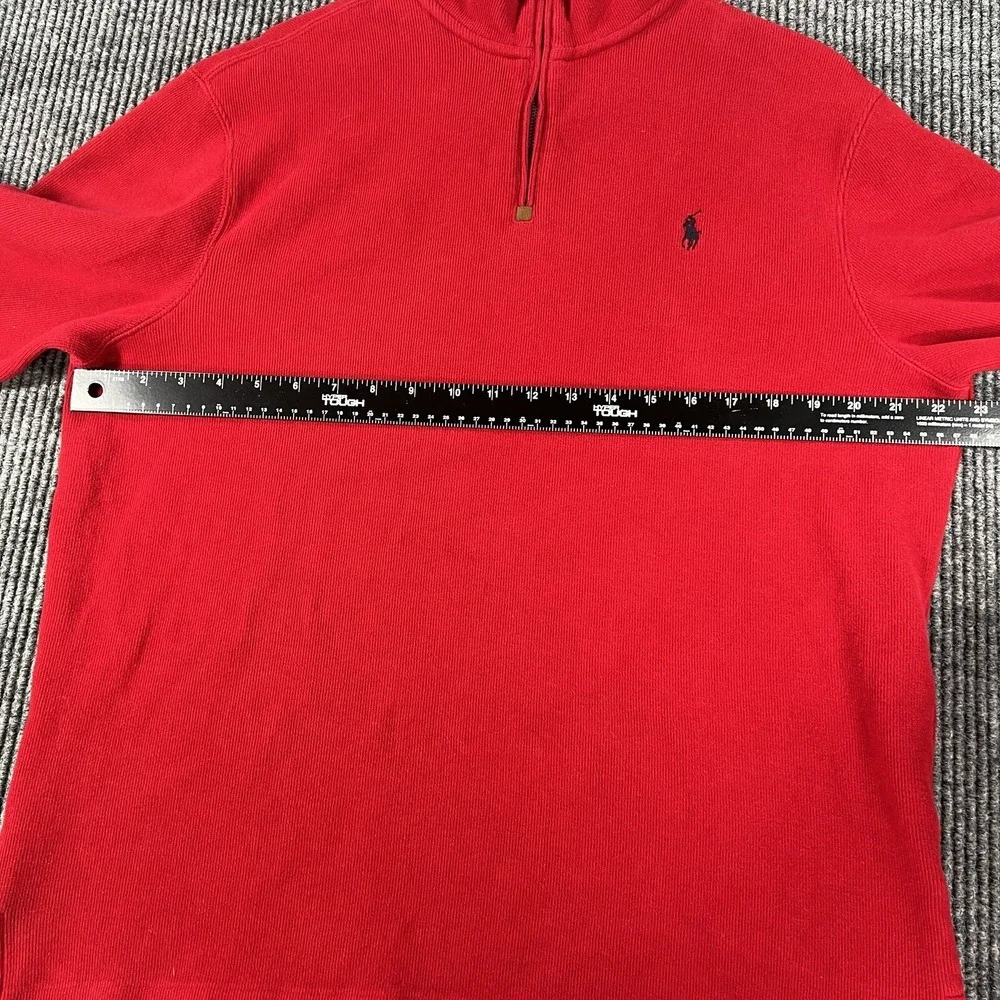 Polo Ralph Lauren Sweatshirt Mens Large Red Long Sleeve 1/4 Zip Pullover